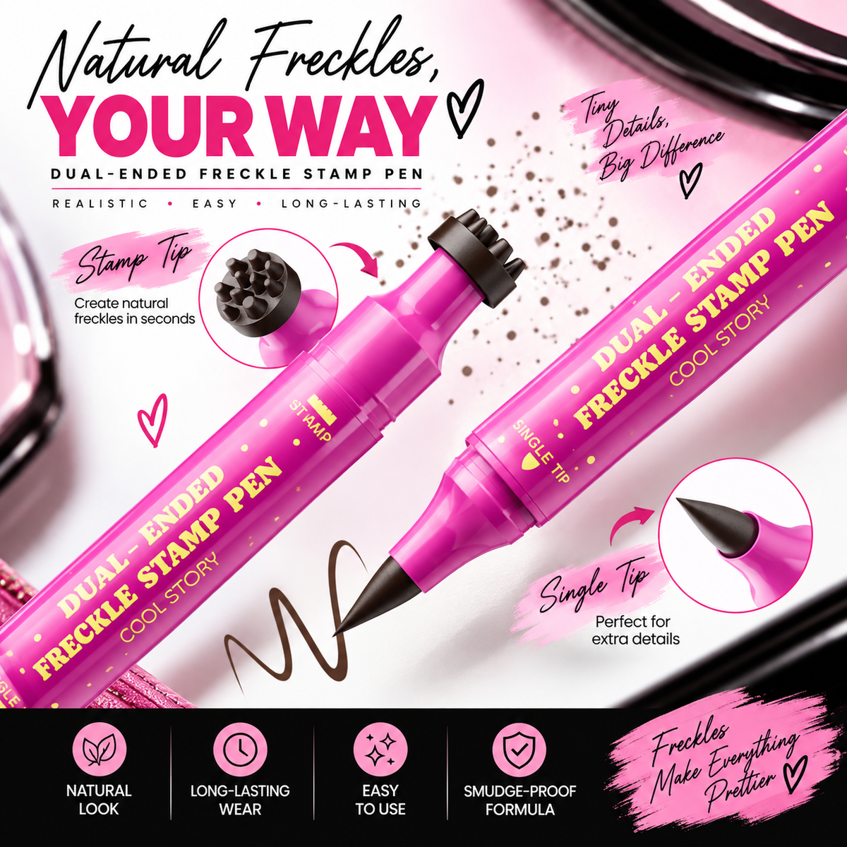 Waterproof Dual-Ended Freckle Stamp Pen